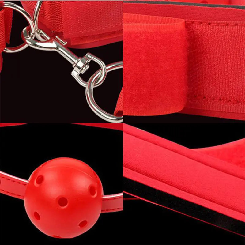 Sex Toys For Couples, BDSM Fetish SM, At The Back Bondage Handcuffs Kit Mouth Plug, Adult Games