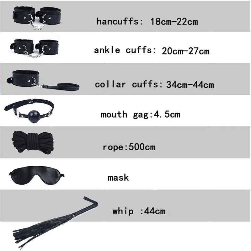 Sex toys for Women, Bdsm Sex Bondage Set ,Handcuffs Whip 40CM Fox Tail Anal Plug Adult Games