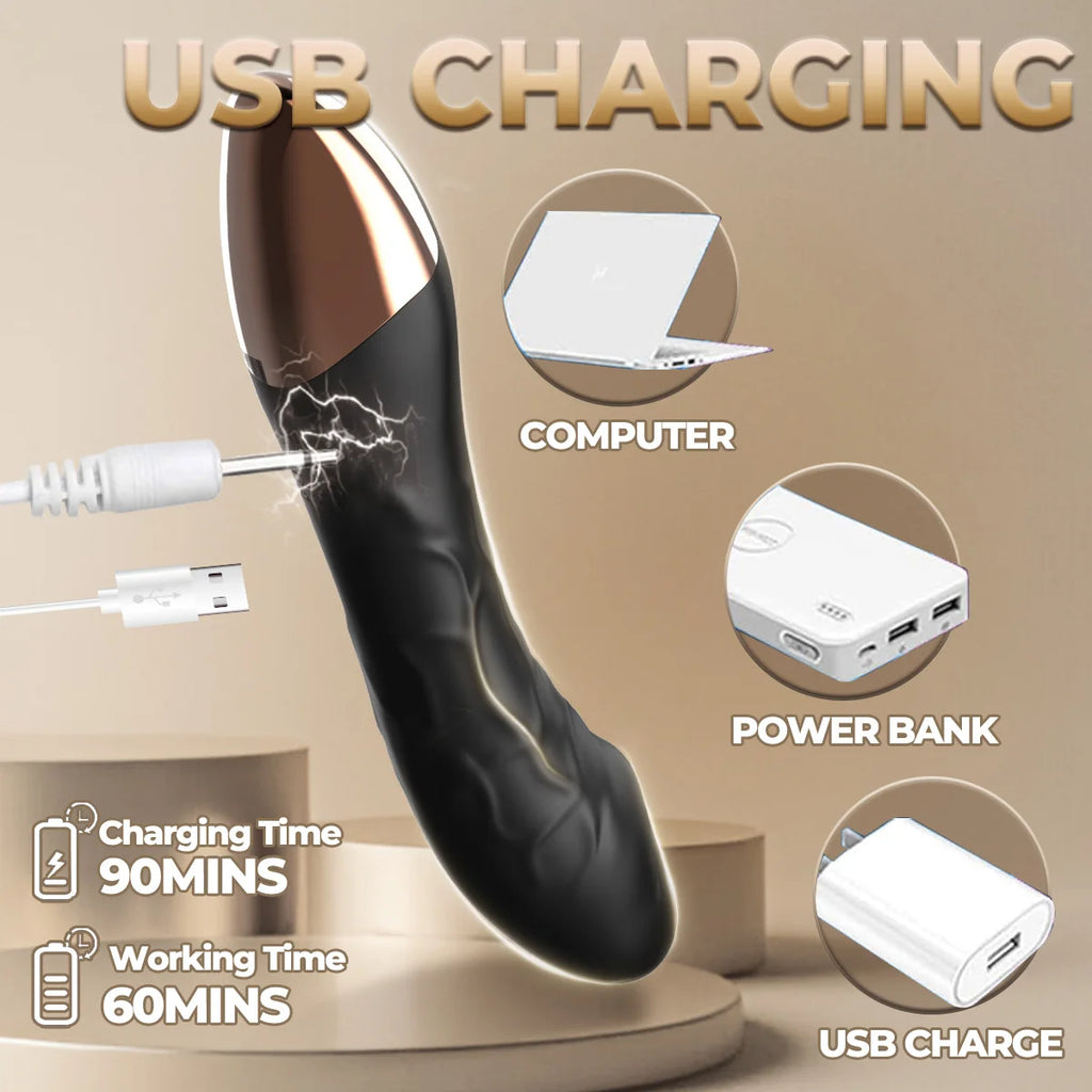 G Spot Vibrator, Clitoris Vibrator, Anal Stimulator, Dildo with 10 Powerful Vibrating Modes