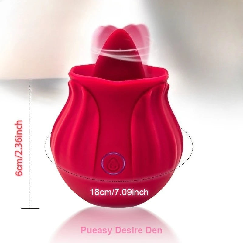 Rose Tongue Licking, Oral Sucking Vibrator for Women Clit Stimulator Female Masturbation Sucker Lick Sex Toy for Women