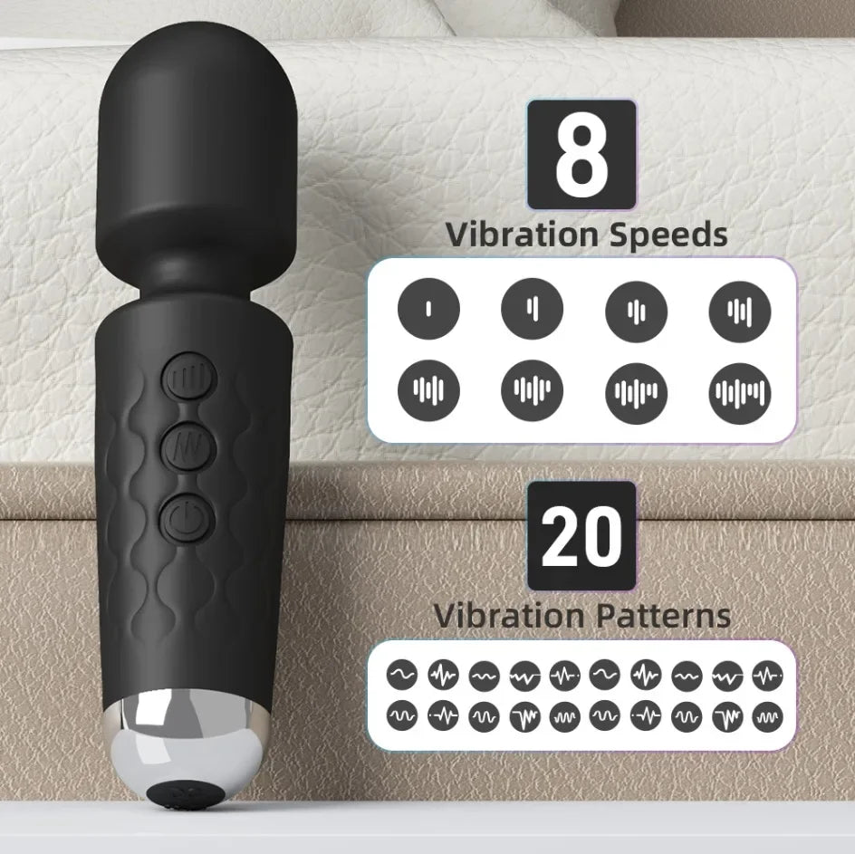 20 Speeds Powerful AV Vibrator for Women, Clitoris Stimulator, Dildo