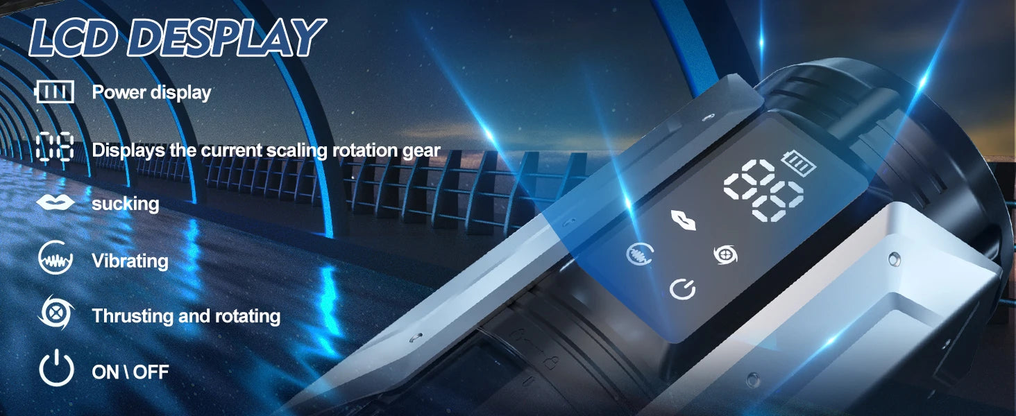 APP LED Automatic Male Masturbator, 7 Sucking Rotating Licking Thrusting Modes, Pocket Pussy Stroker, Blowjob Sex Toys For Men