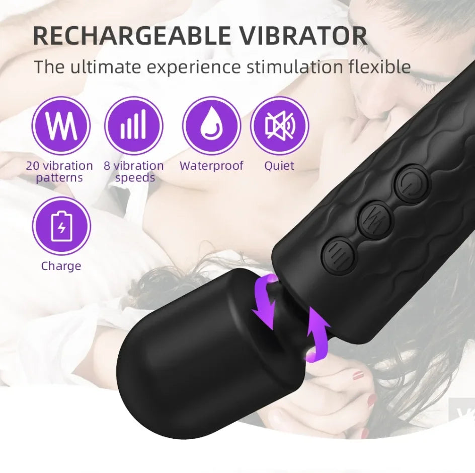 20 Speeds Powerful AV Vibrator for Women, Clitoris Stimulator, Dildo