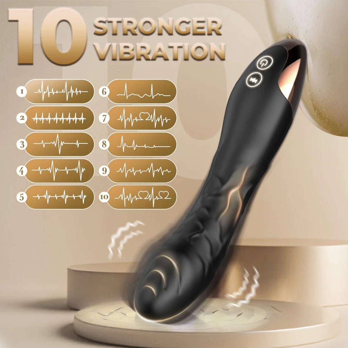 G Spot Vibrator, Clitoris Vibrator, Anal Stimulator, Dildo with 10 Powerful Vibrating Modes