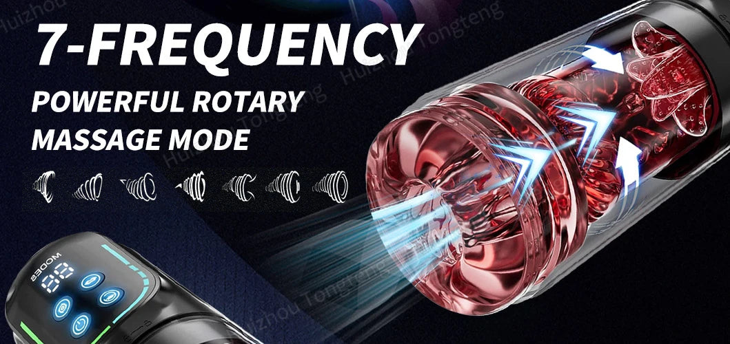 APP LED Automatic Male Masturbator, 7 Sucking Rotating Licking Thrusting Modes, Pocket Pussy Stroker, Blowjob Sex Toys For Men