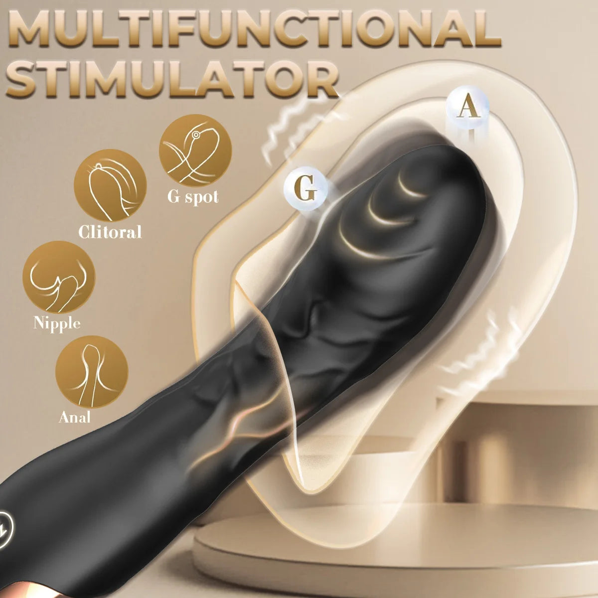G Spot Vibrator, Clitoris Vibrator, Anal Stimulator, Dildo with 10 Powerful Vibrating Modes