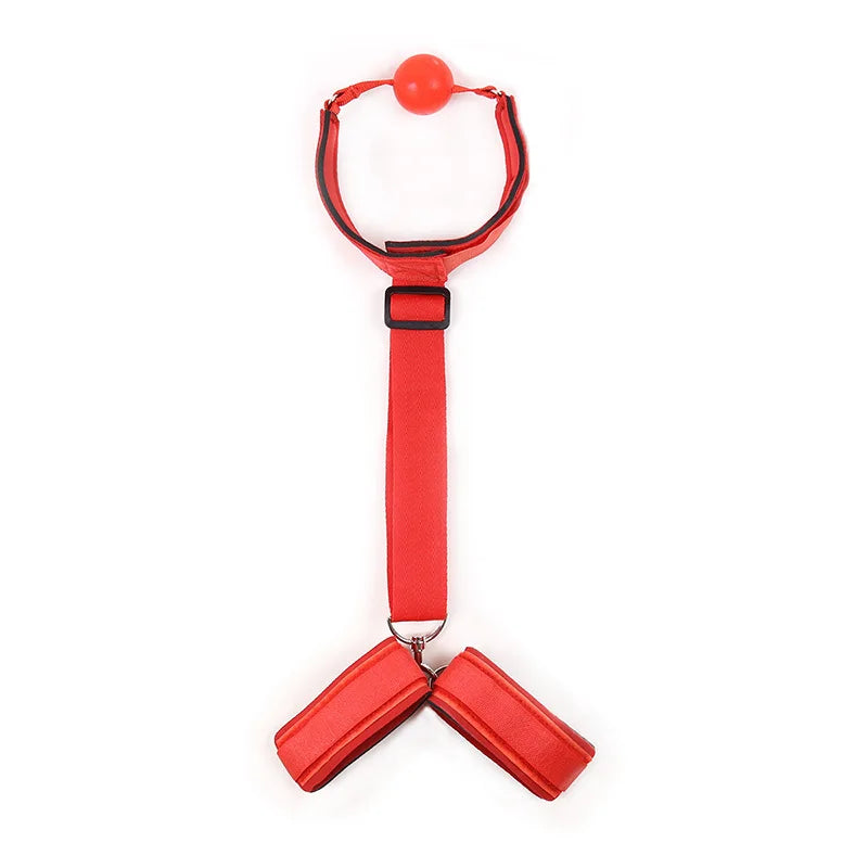 Sex Toys For Couples, BDSM Fetish SM, At The Back Bondage Handcuffs Kit Mouth Plug, Adult Games