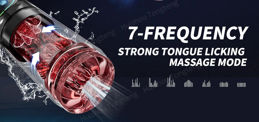 APP LED Automatic Male Masturbator, 7 Sucking Rotating Licking Thrusting Modes, Pocket Pussy Stroker, Blowjob Sex Toys For Men