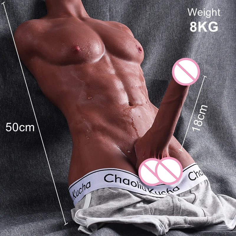 Realistic Male Sex Doll Torso, With Real Dildo, Sex Toys For Men and Women, Gays, Tight Hole For Men Masturbation