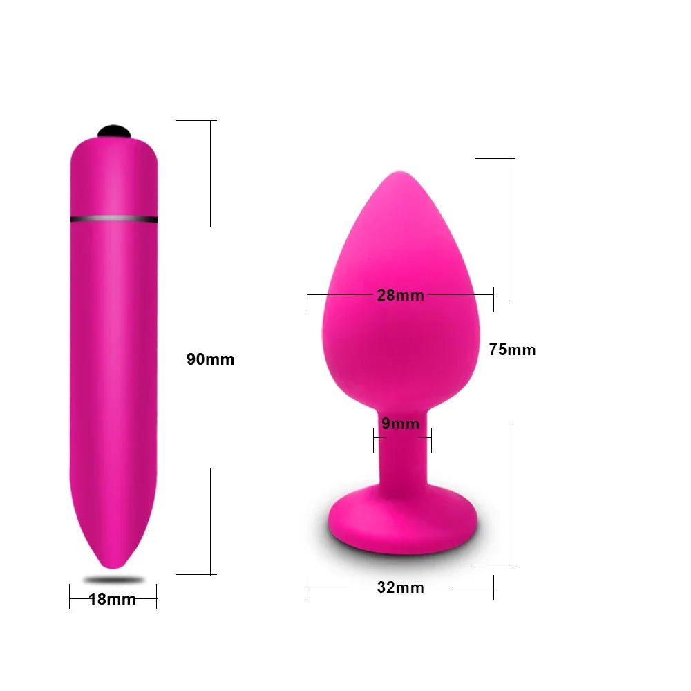 4pcs Soft Silicone Anal Plug, Mini Erotic Bullet Vibrator, Butt Plug Sex Toy for Men Women