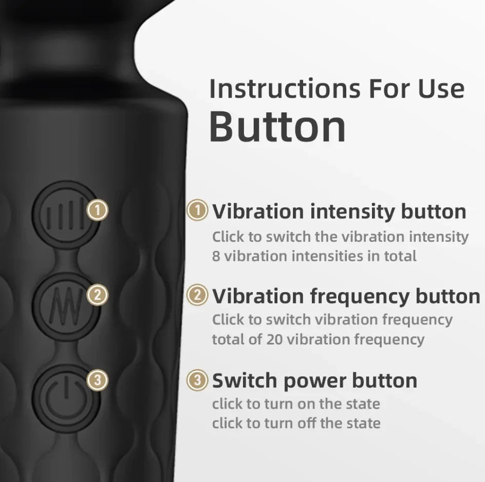 20 Speeds Powerful AV Vibrator for Women, Clitoris Stimulator, Dildo