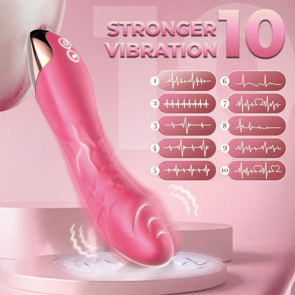 G Spot Vibrator, Clitoris Vibrator, Anal Stimulator, Dildo with 10 Powerful Vibrating Modes