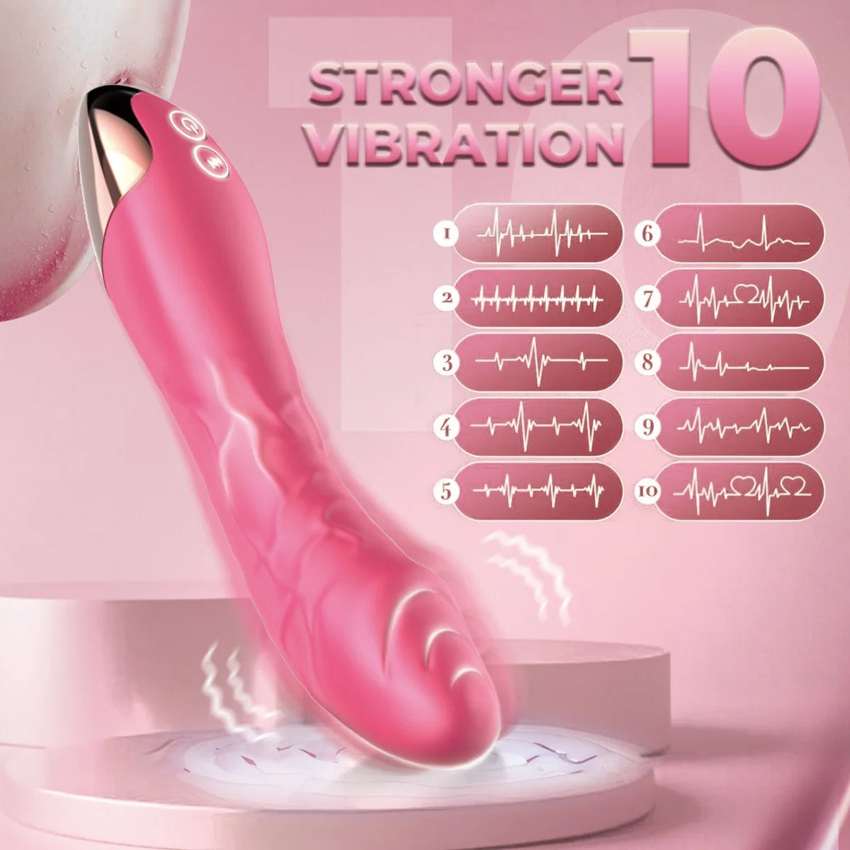 G Spot Vibrator, Clitoris Vibrator, Anal Stimulator, Dildo with 10 Powerful Vibrating Modes