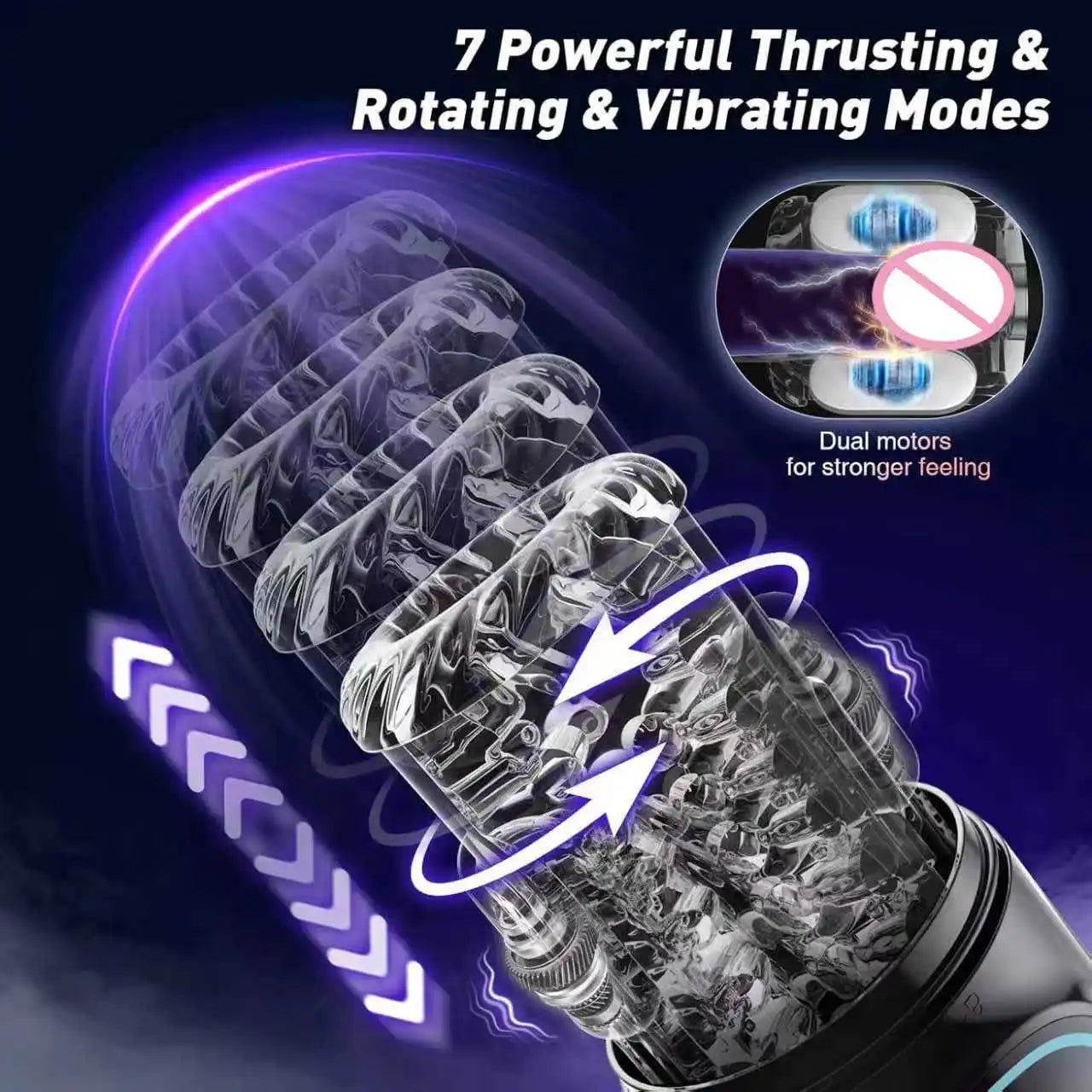 APP LED Automatic Male Masturbator, 7 Sucking Rotating Licking Thrusting Modes, Pocket Pussy Stroker, Blowjob Sex Toys For Men