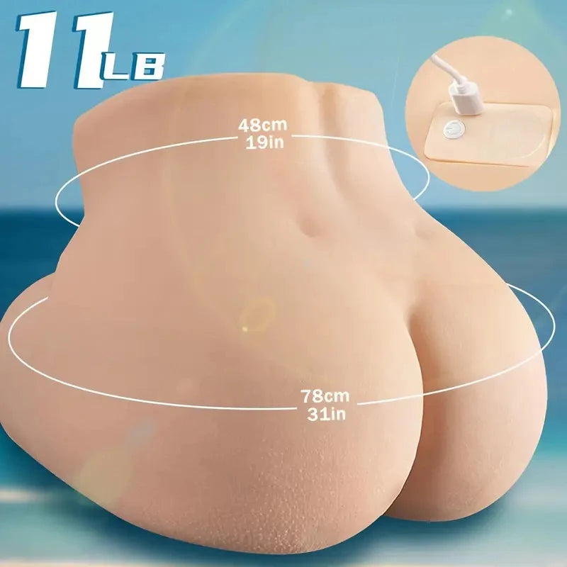Life Size Sex Toy for Men, Big Ass But Sex Doll Torso, Realistic Vagina, Anal Channel, Male Sex Toy Masturbator