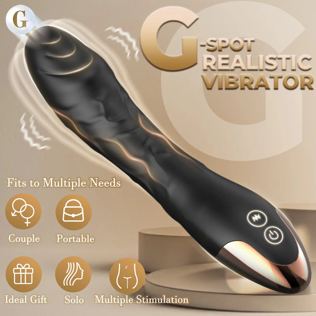 G Spot Vibrator, Clitoris Vibrator, Anal Stimulator, Dildo with 10 Powerful Vibrating Modes