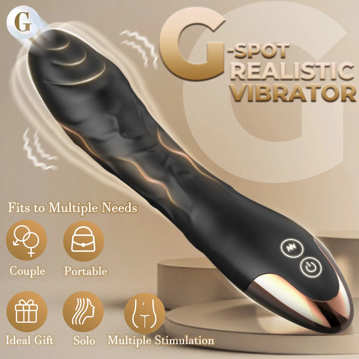 G Spot Vibrator, Clitoris Vibrator, Anal Stimulator, Dildo with 10 Powerful Vibrating Modes