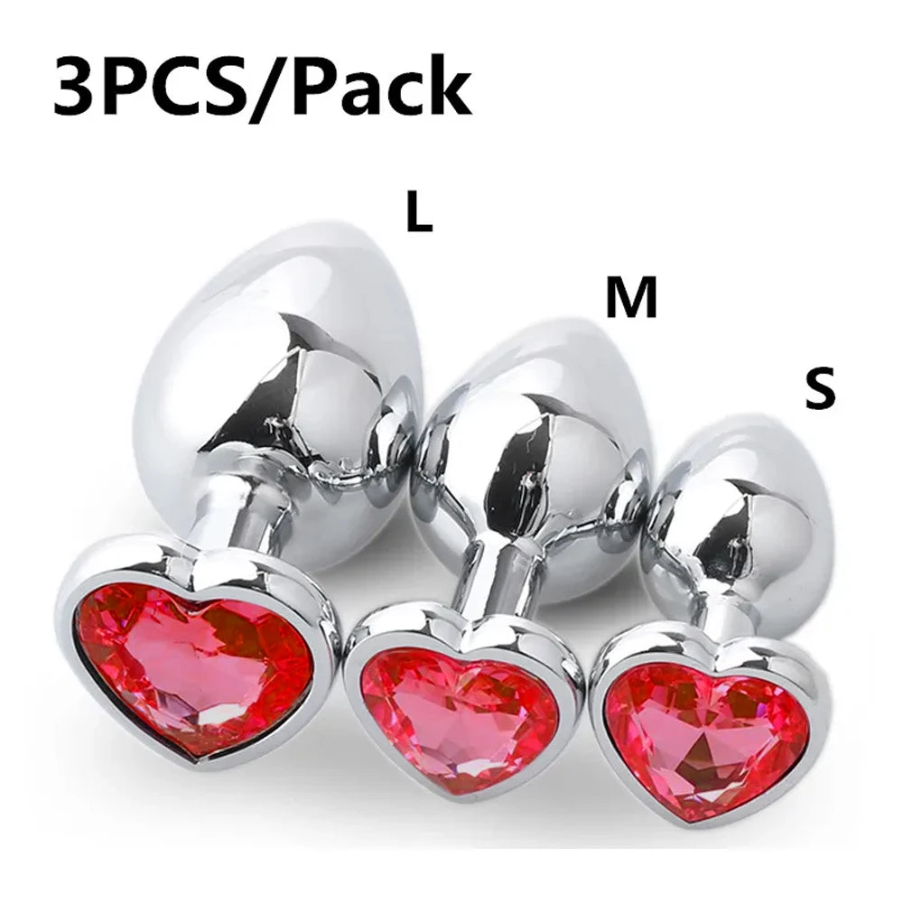 3PCS S/M/L Metal Anal Plug, Butt Plug, for Women and Men