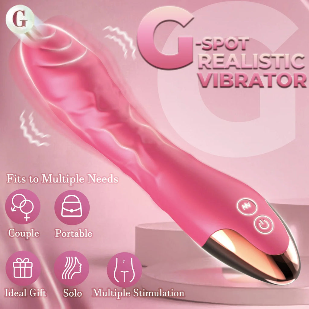 G Spot Vibrator, Clitoris Vibrator, Anal Stimulator, Dildo with 10 Powerful Vibrating Modes