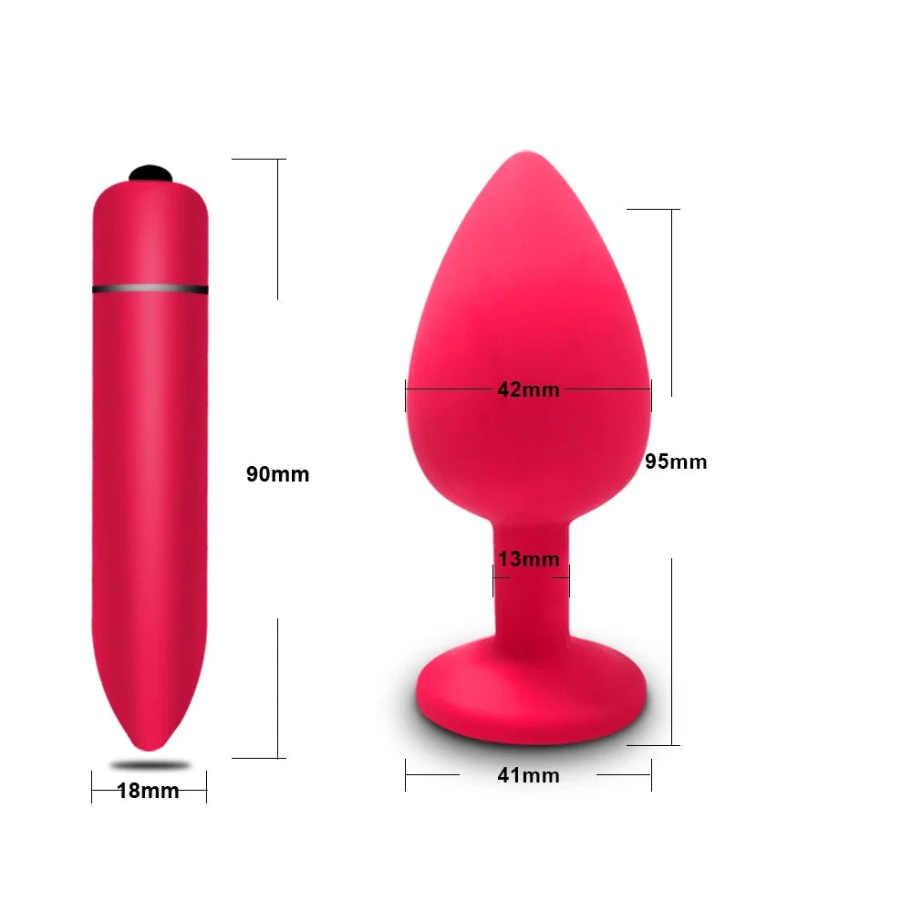 4pcs Soft Silicone Anal Plug, Mini Erotic Bullet Vibrator, Butt Plug Sex Toy for Men Women