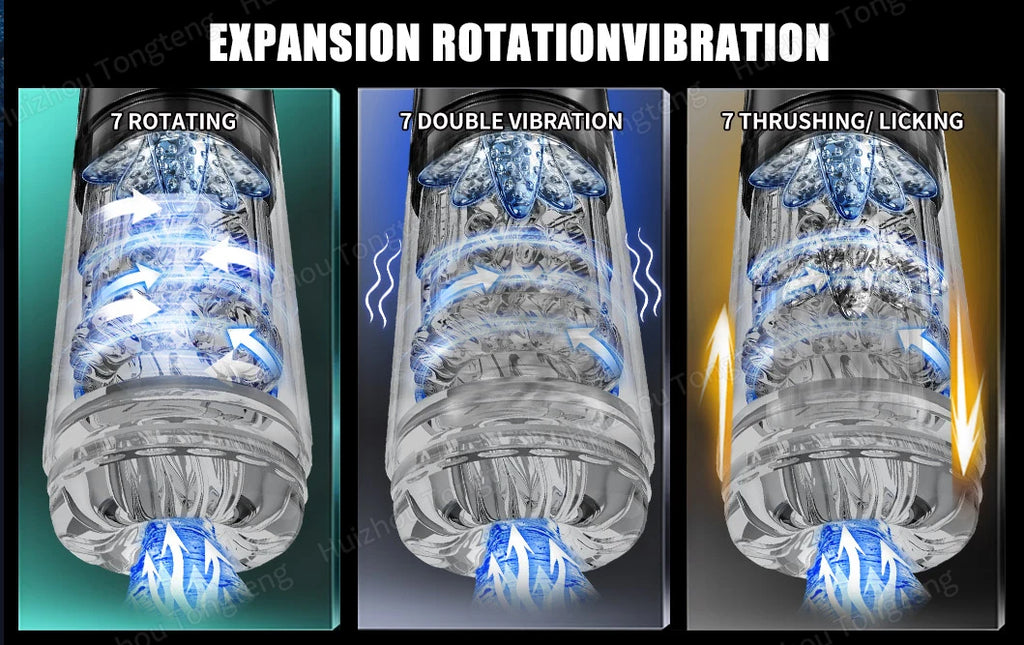 APP LED Automatic Male Masturbator, 7 Sucking Rotating Licking Thrusting Modes, Pocket Pussy Stroker, Blowjob Sex Toys For Men