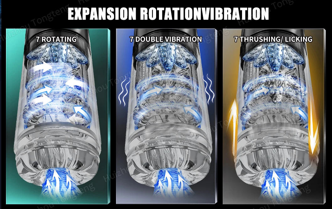 APP LED Automatic Male Masturbator, 7 Sucking Rotating Licking Thrusting Modes, Pocket Pussy Stroker, Blowjob Sex Toys For Men