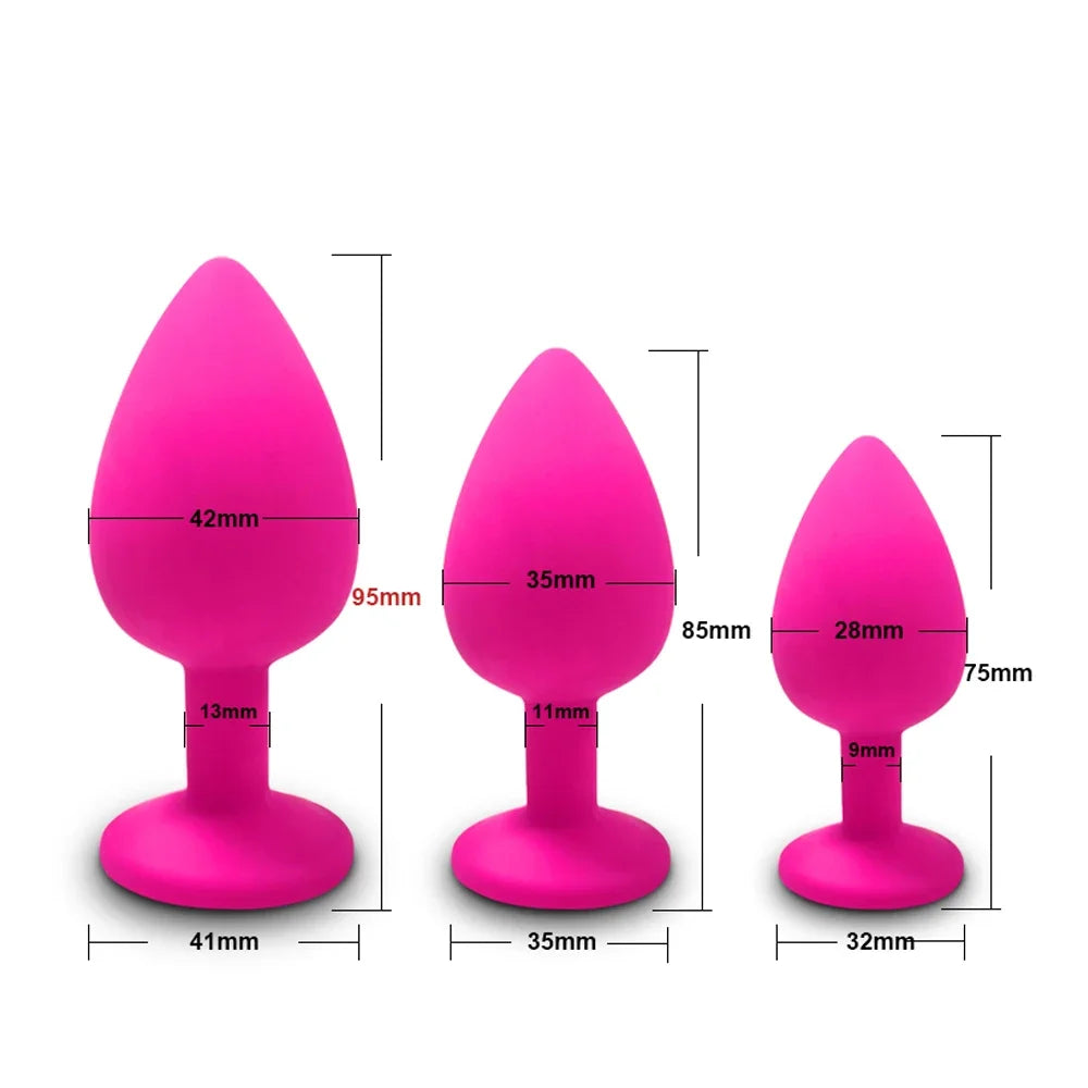 4pcs Soft Silicone Anal Plug, Mini Erotic Bullet Vibrator, Butt Plug Sex Toy for Men Women