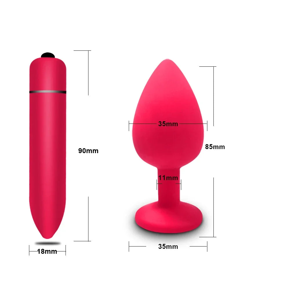 4pcs Soft Silicone Anal Plug, Mini Erotic Bullet Vibrator, Butt Plug Sex Toy for Men Women