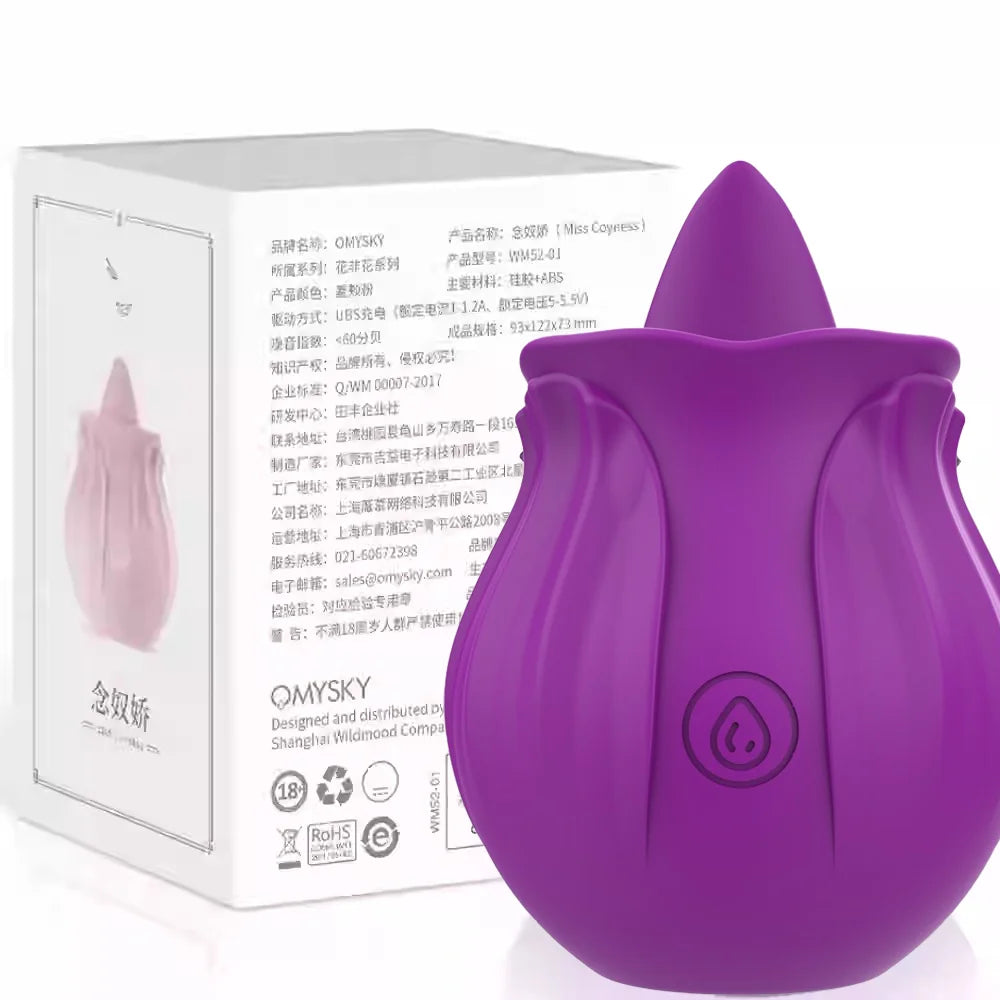 Rose Tongue Licking, Oral Sucking Vibrator for Women Clit Stimulator Female Masturbation Sucker Lick Sex Toy for Women