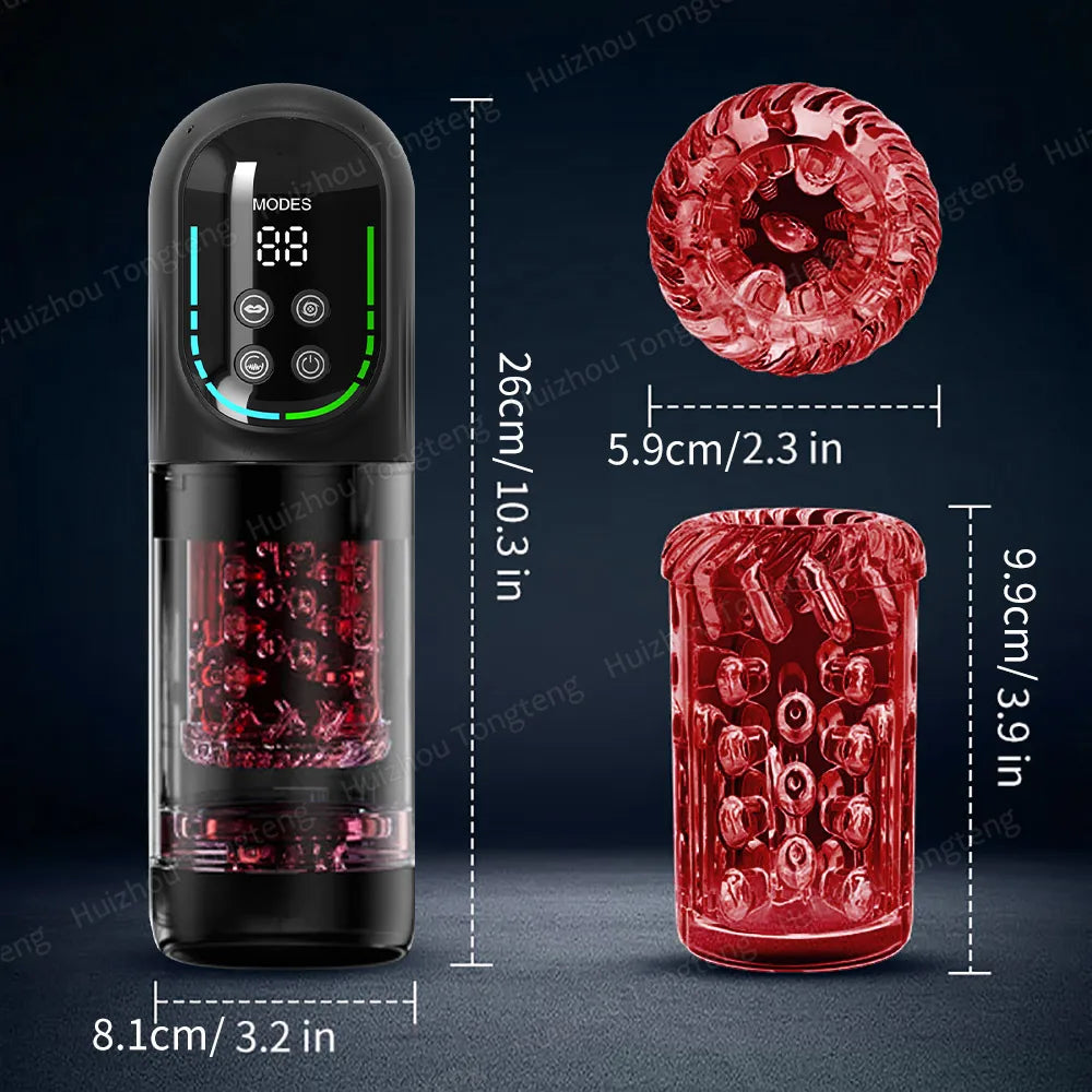 APP LED Automatic Male Masturbator, 7 Sucking Rotating Licking Thrusting Modes, Pocket Pussy Stroker, Blowjob Sex Toys For Men
