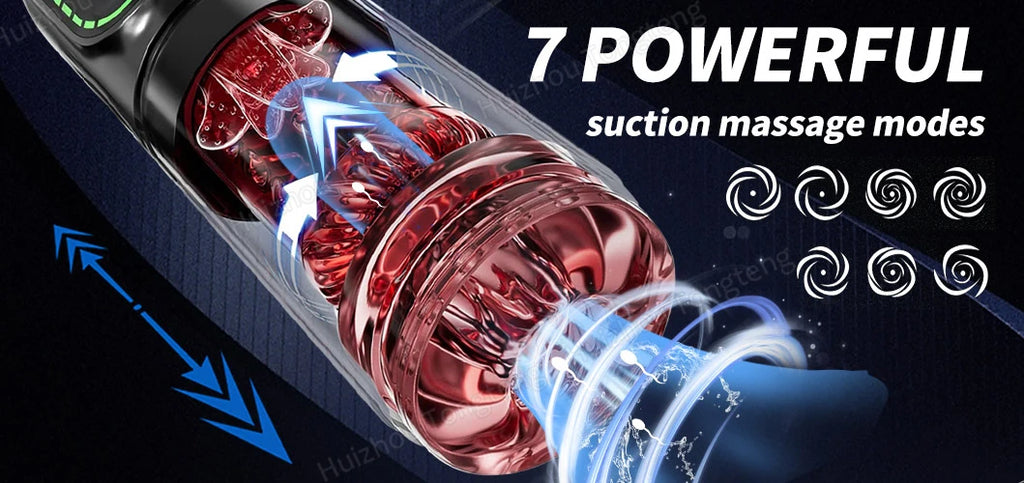 APP LED Automatic Male Masturbator, 7 Sucking Rotating Licking Thrusting Modes, Pocket Pussy Stroker, Blowjob Sex Toys For Men
