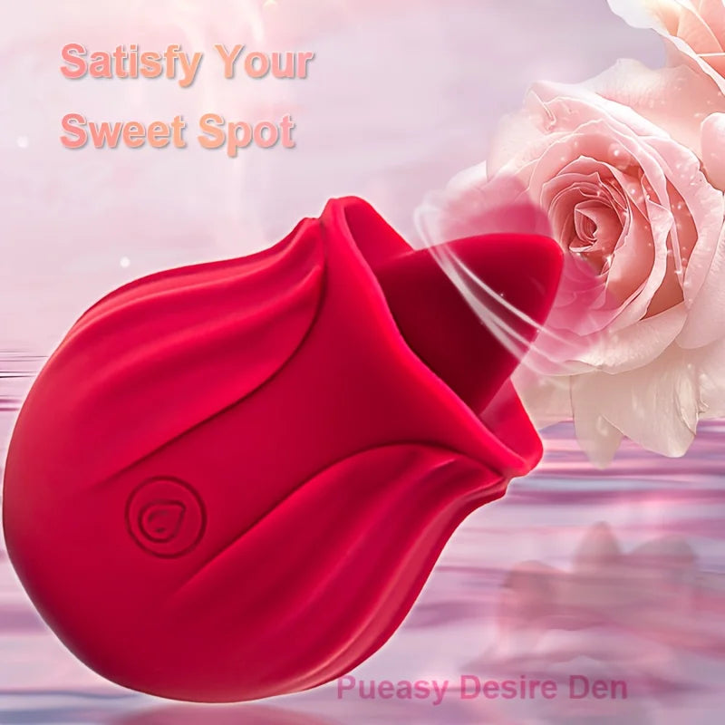 Rose Tongue Licking, Oral Sucking Vibrator for Women Clit Stimulator Female Masturbation Sucker Lick Sex Toy for Women