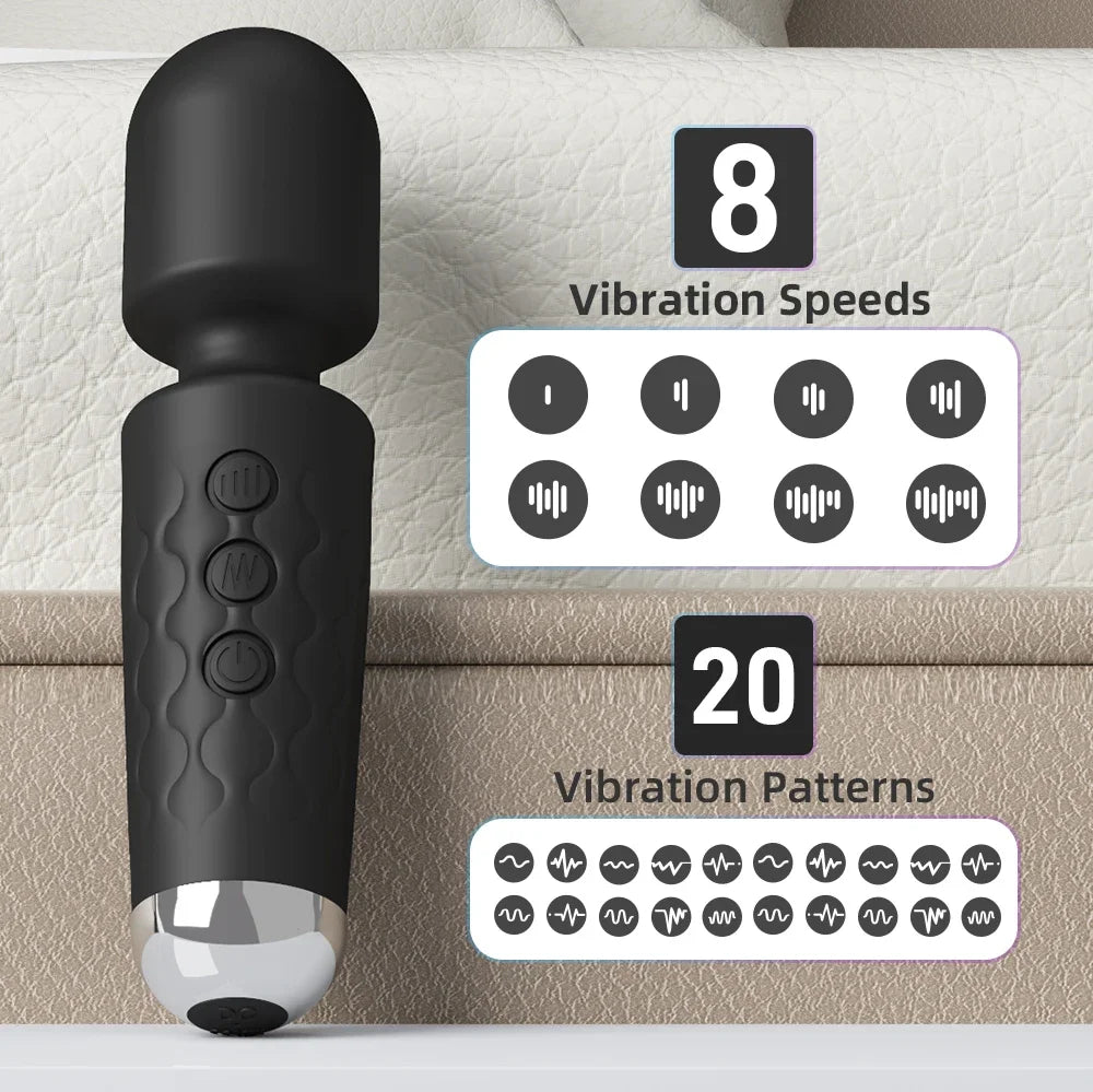 20 Speeds Powerful AV Vibrator for Women, Clitoris Stimulator, Dildo