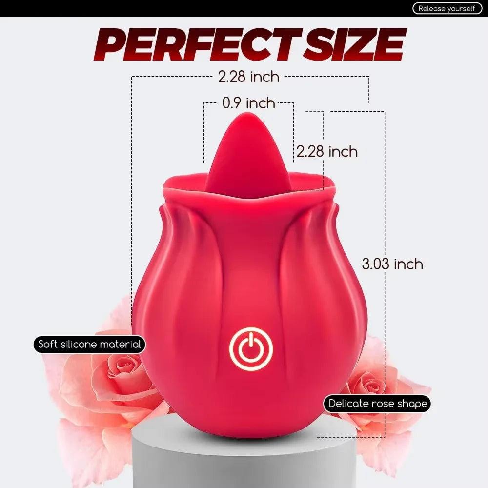 Rose Tongue Licking, Oral Sucking Vibrator for Women Clit Stimulator Female Masturbation Sucker Lick Sex Toy for Women