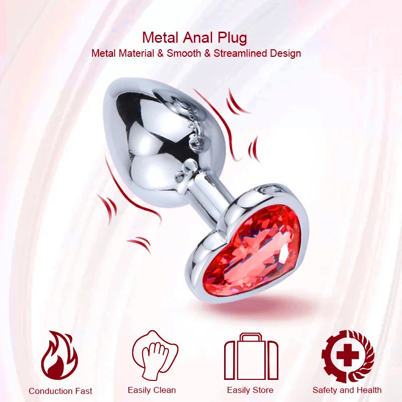 3PCS S/M/L Metal Anal Plug, Butt Plug, for Women and Men