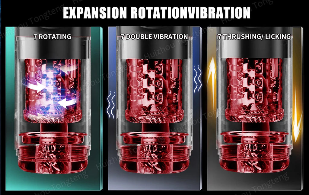 APP LED Automatic Male Masturbator, 7 Sucking Rotating Licking Thrusting Modes, Pocket Pussy Stroker, Blowjob Sex Toys For Men