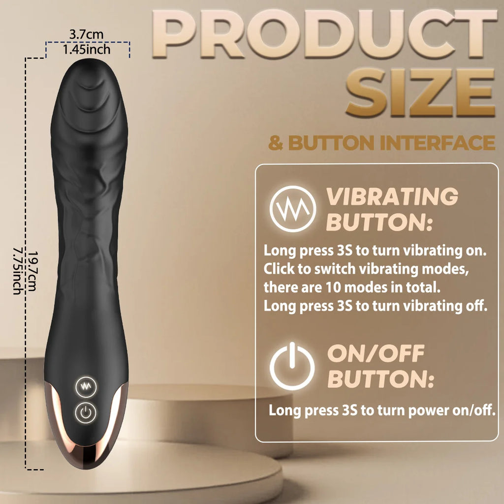 G Spot Vibrator, Clitoris Vibrator, Anal Stimulator, Dildo with 10 Powerful Vibrating Modes