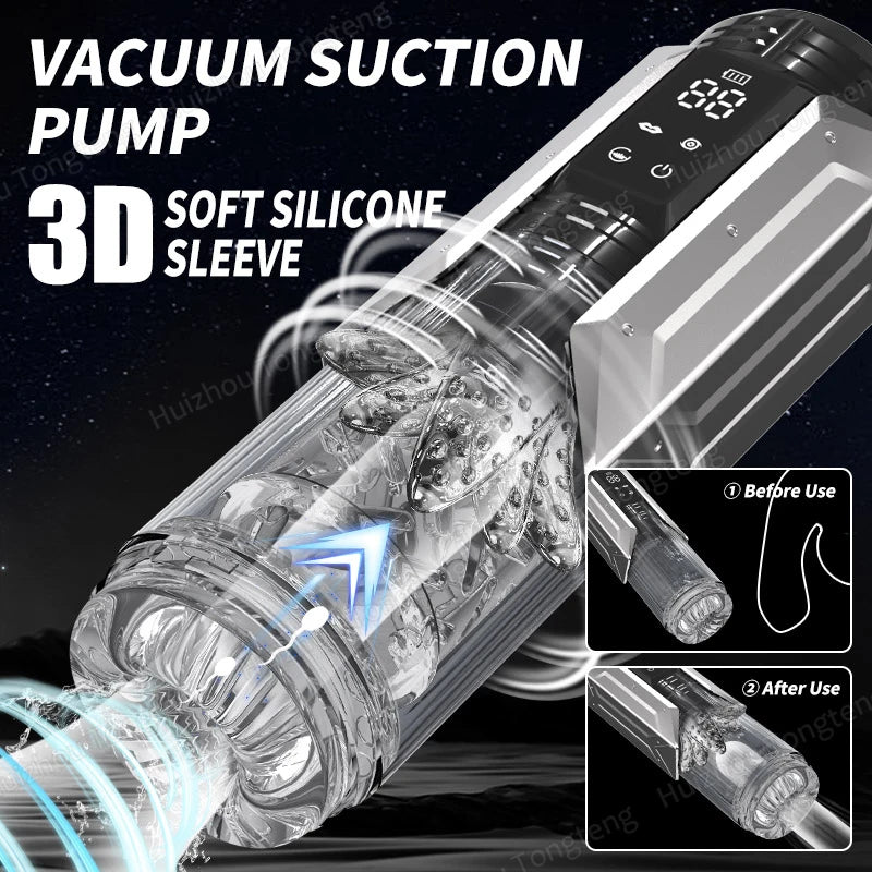 APP LED Automatic Male Masturbator, 7 Sucking Rotating Licking Thrusting Modes, Pocket Pussy Stroker, Blowjob Sex Toys For Men