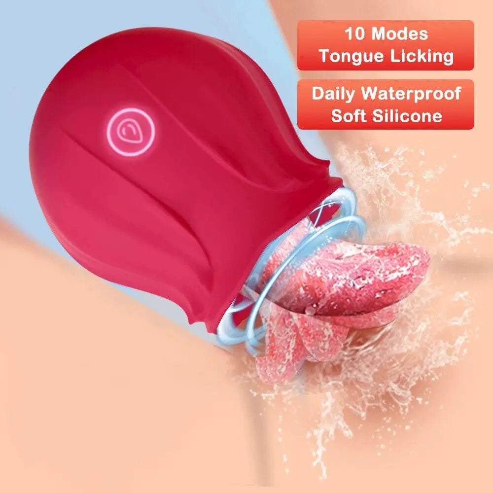 Rose Tongue Licking, Oral Sucking Vibrator for Women Clit Stimulator Female Masturbation Sucker Lick Sex Toy for Women