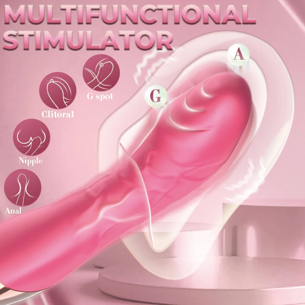 G Spot Vibrator, Clitoris Vibrator, Anal Stimulator, Dildo with 10 Powerful Vibrating Modes