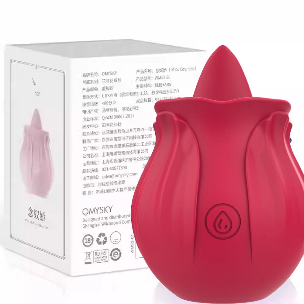 Rose Tongue Licking, Oral Sucking Vibrator for Women Clit Stimulator Female Masturbation Sucker Lick Sex Toy for Women