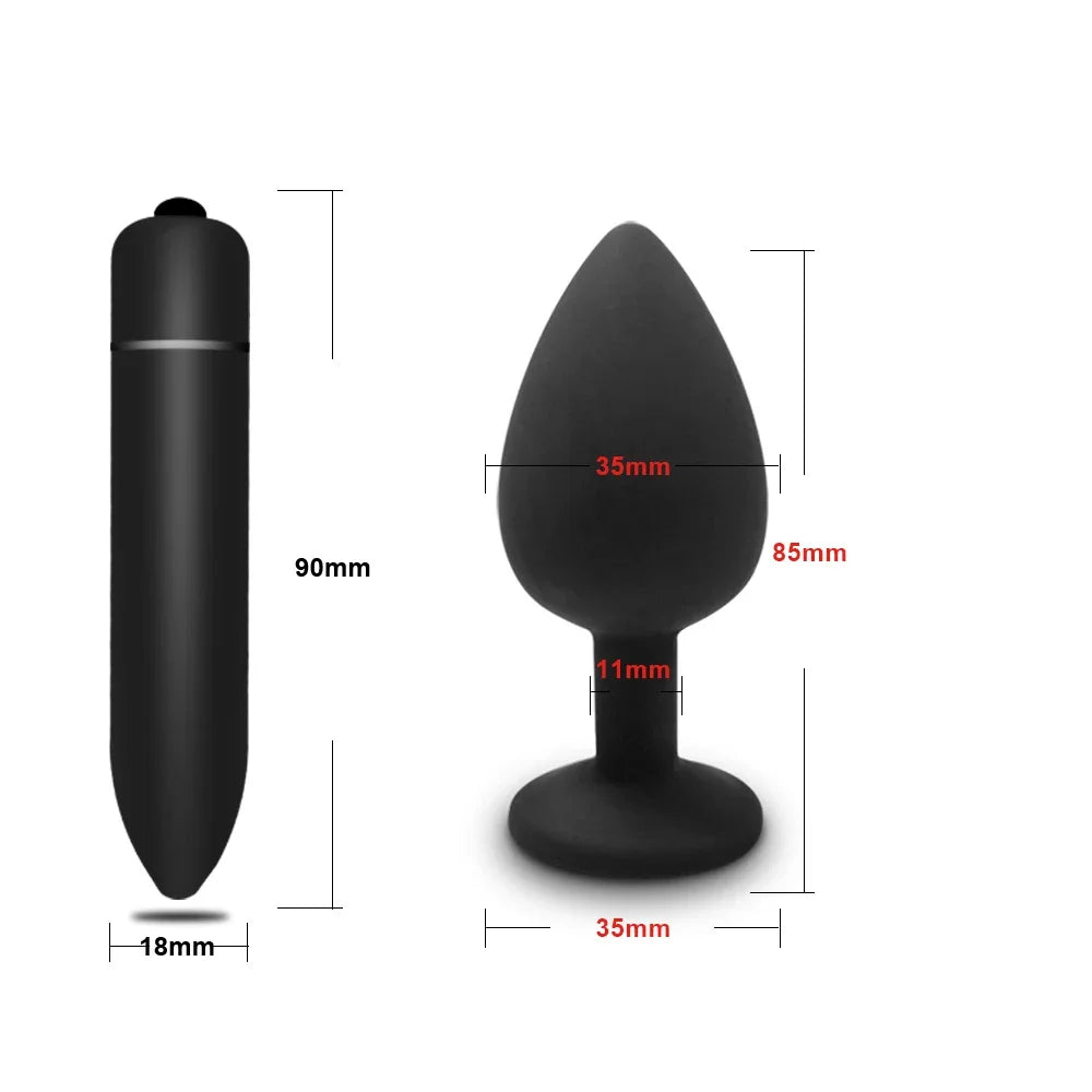 4pcs Soft Silicone Anal Plug, Mini Erotic Bullet Vibrator, Butt Plug Sex Toy for Men Women