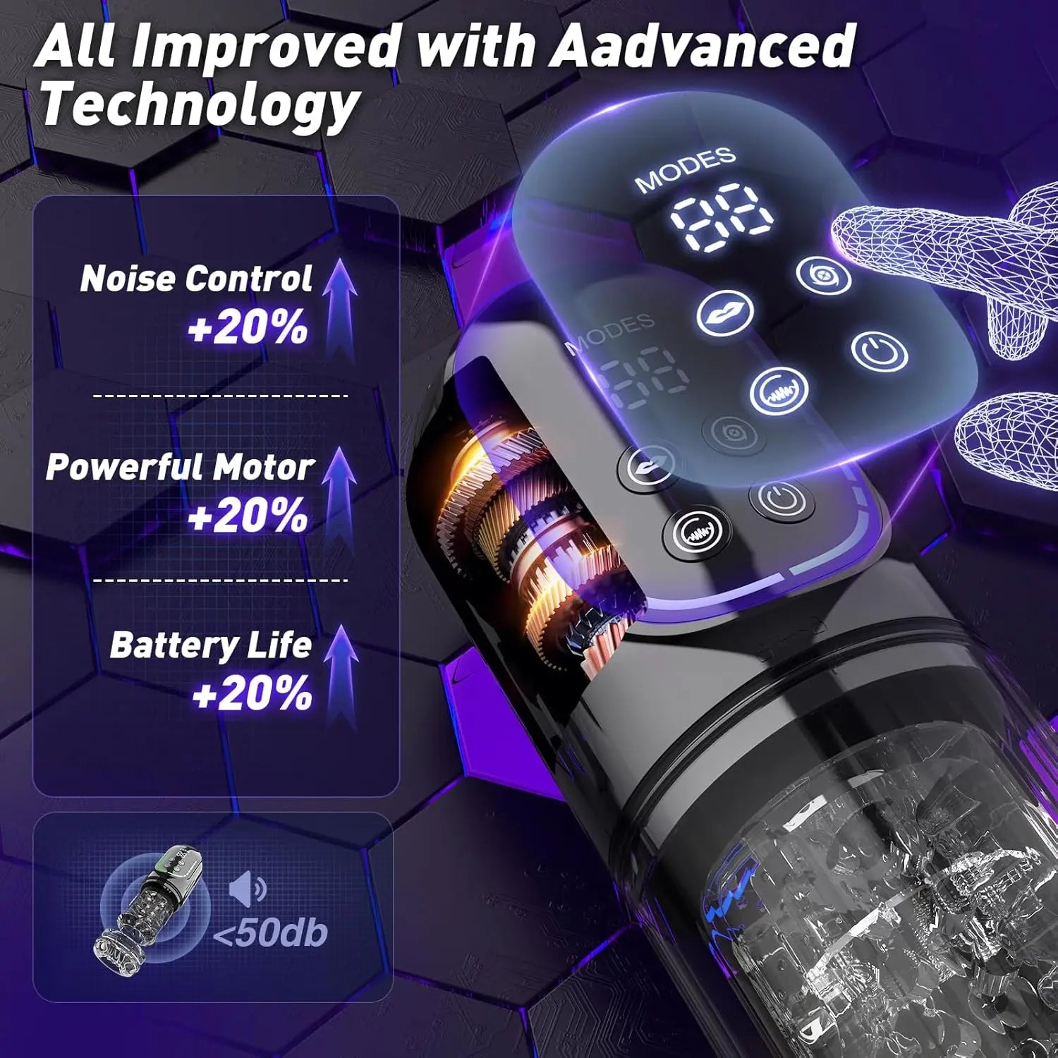 APP LED Automatic Male Masturbator, 7 Sucking Rotating Licking Thrusting Modes, Pocket Pussy Stroker, Blowjob Sex Toys For Men