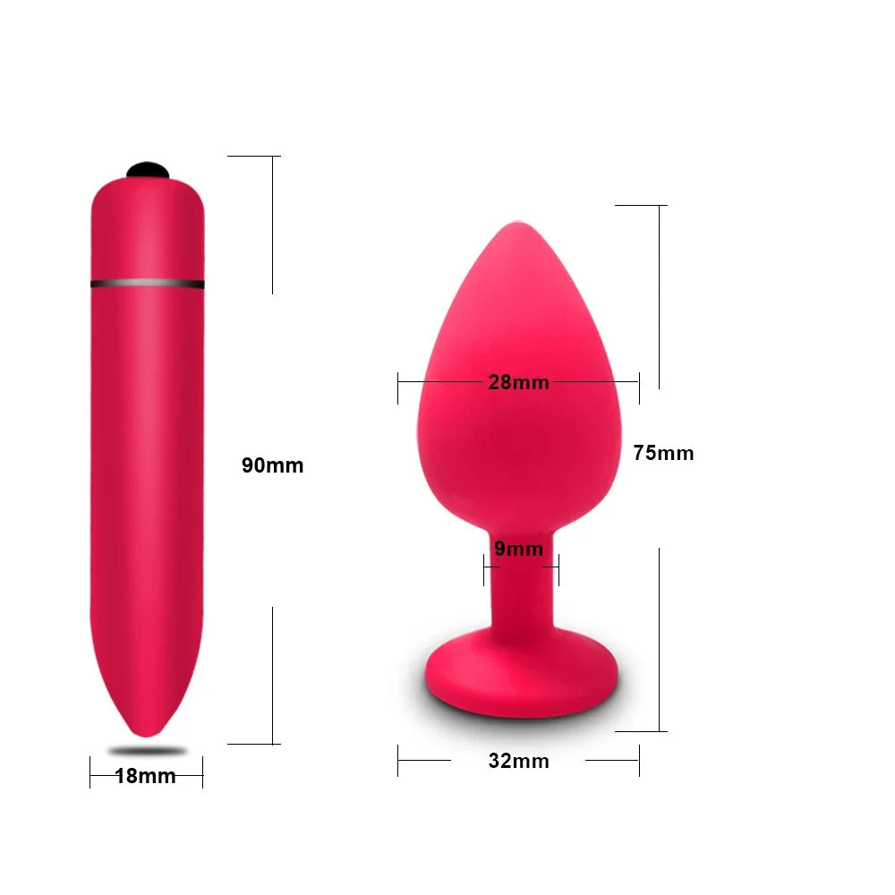 4pcs Soft Silicone Anal Plug, Mini Erotic Bullet Vibrator, Butt Plug Sex Toy for Men Women