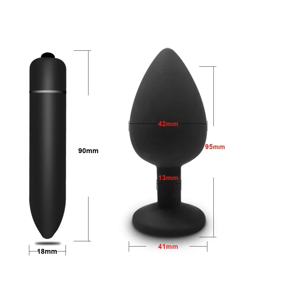 4pcs Soft Silicone Anal Plug, Mini Erotic Bullet Vibrator, Butt Plug Sex Toy for Men Women