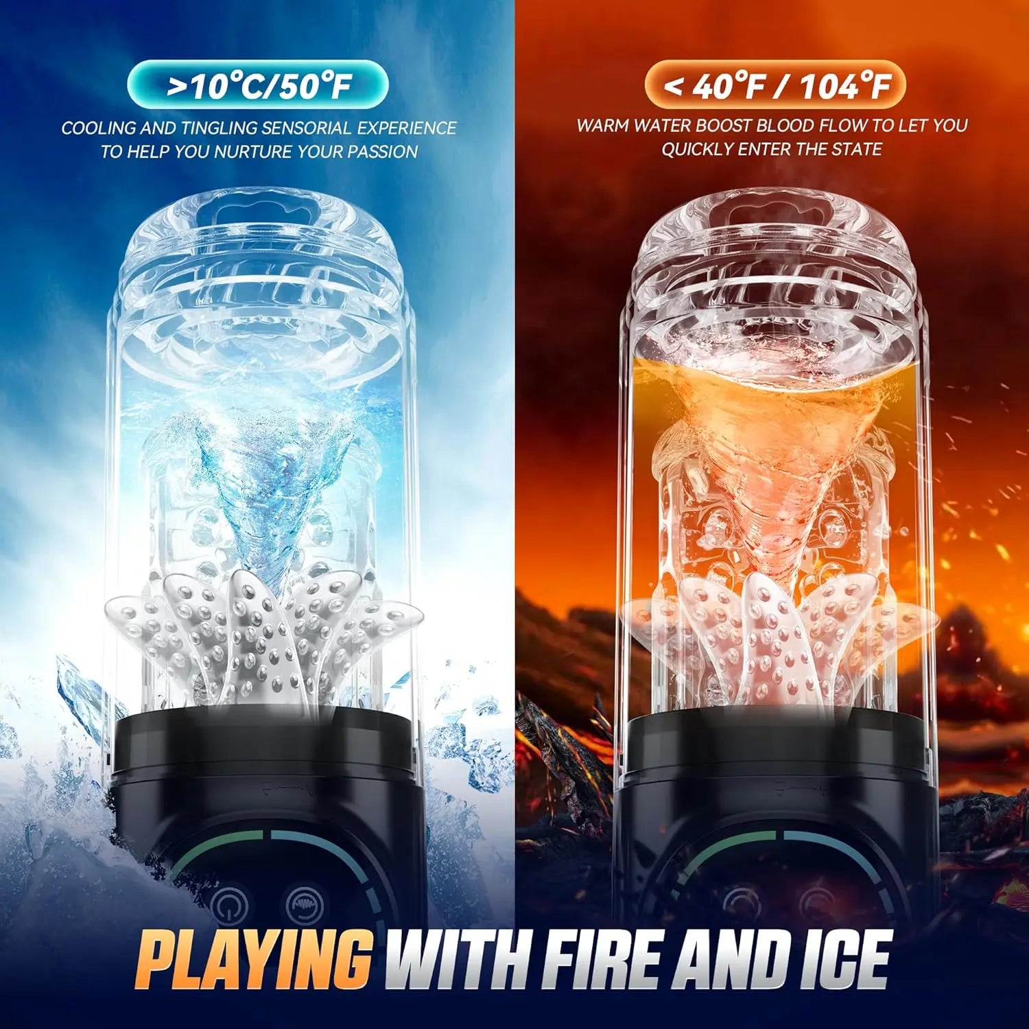 Automatic Thrusting Rotation Sucking Male Masturbator, LCD, Licking Vacuum Penis Pump, Water SPA Real Pocket Pussy Sex Toys for Men