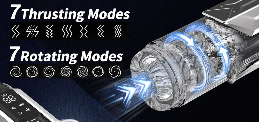 APP LED Automatic Male Masturbator, 7 Sucking Rotating Licking Thrusting Modes, Pocket Pussy Stroker, Blowjob Sex Toys For Men