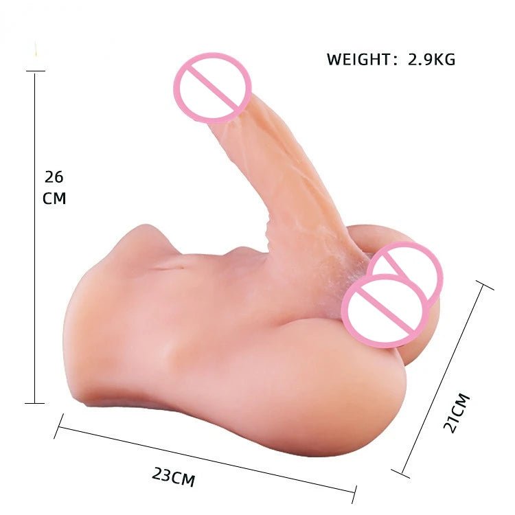 Realistic Male Sex Doll Torso, With Real Dildo, Sex Toys For Men and Women, Gays, Tight Hole For Men Masturbation